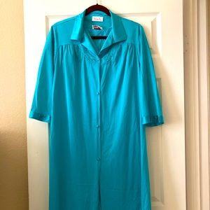 Vanity Fair Gown & Robe Set in Teal - Vintage